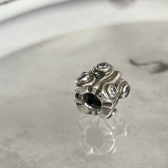 Pandora Ocean Wave Purple CZ Charm - Picture 4 of 5
